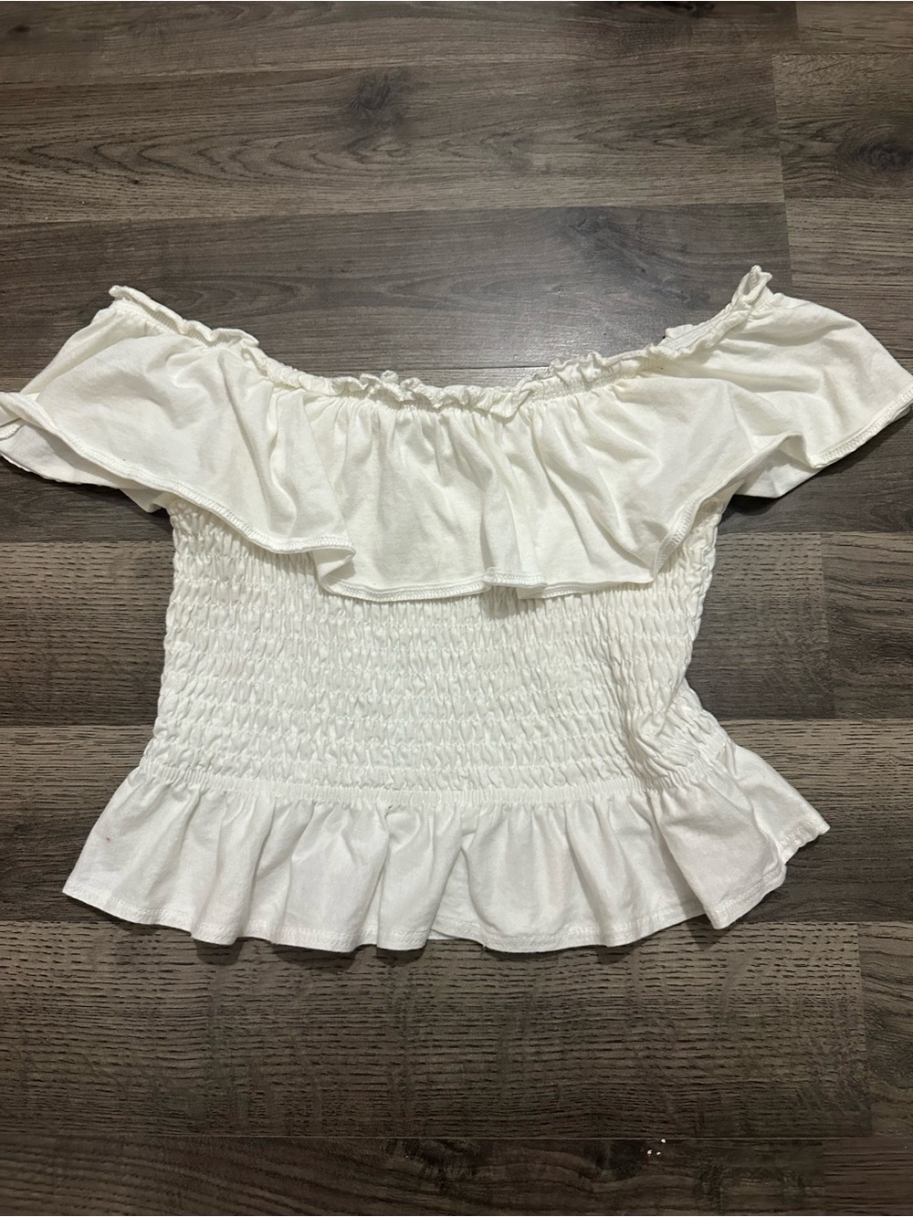 off the shoulder white top